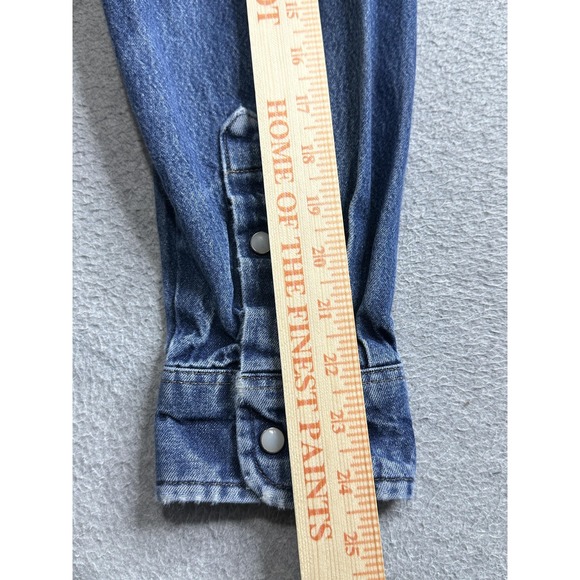 Red Kap Denim Shirt Mens 2XL Button Down Western Fort Worth Embroidered Workwear - Picture 8 of 9